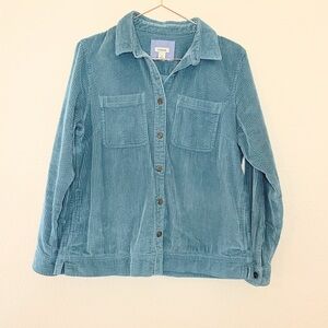 L.L.Bean Blue Corduroy Shacket Shirt Jacket Small Petite